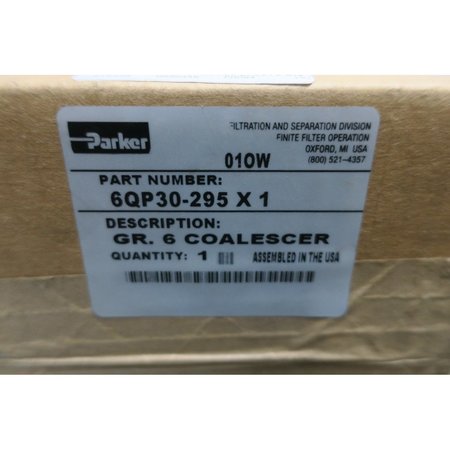 Parker Finite Gr 6 Coalescer Pneumatic Filter Element 6QP30-295X1